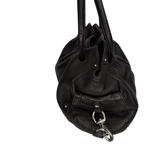 Slouchy Brown Leather Shoulder Handbag With Silver Hardware & Beige Lining - Picture 10 of 14